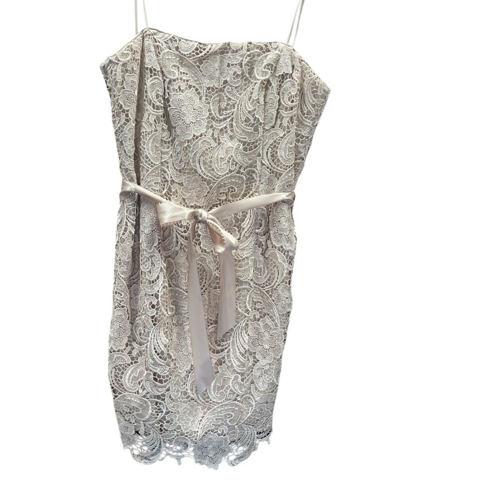 Adrianna Papell Evening Dress Cocktail‎ Size 12 Beige
